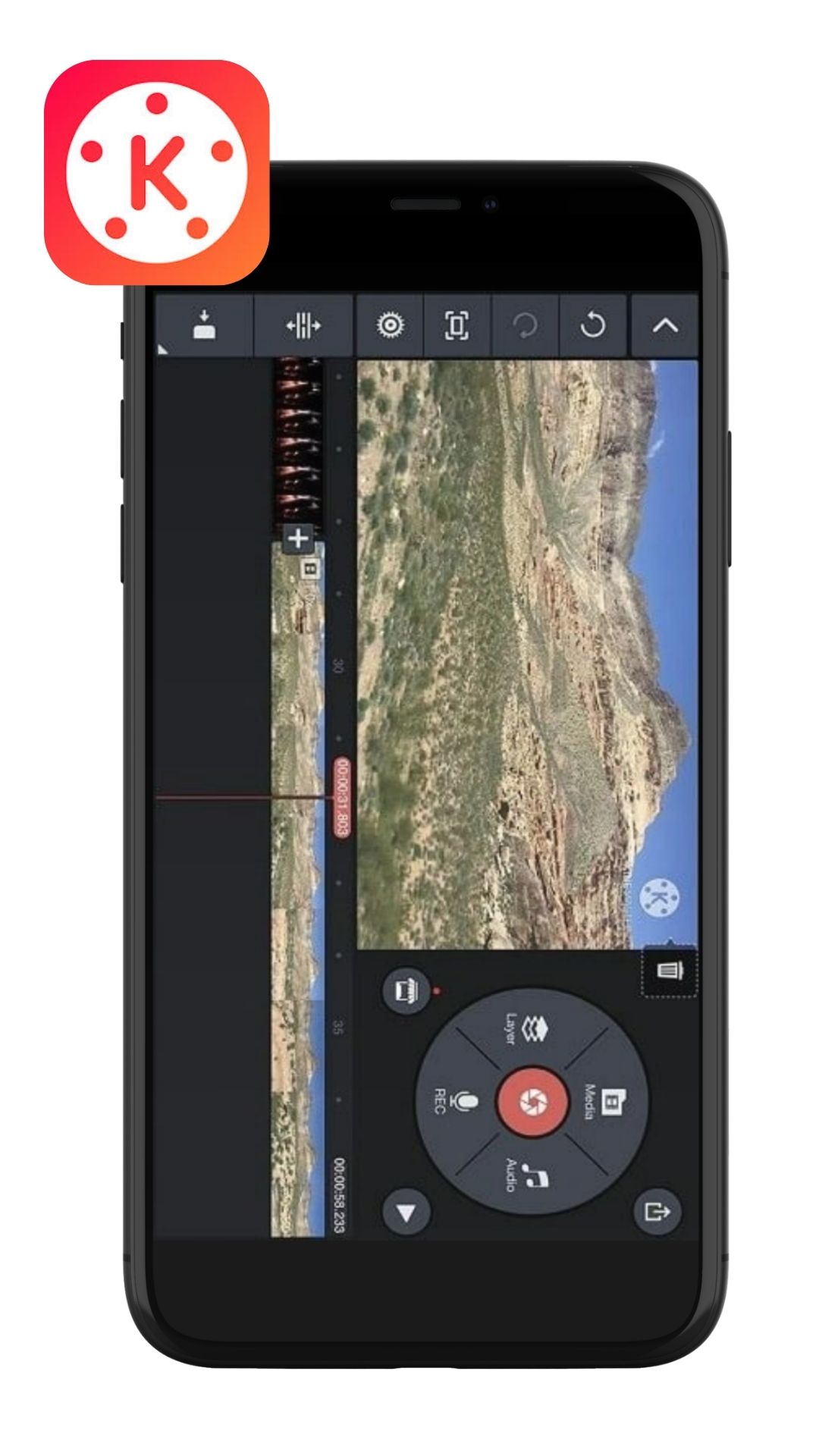 UI of Kinemaster to edit video